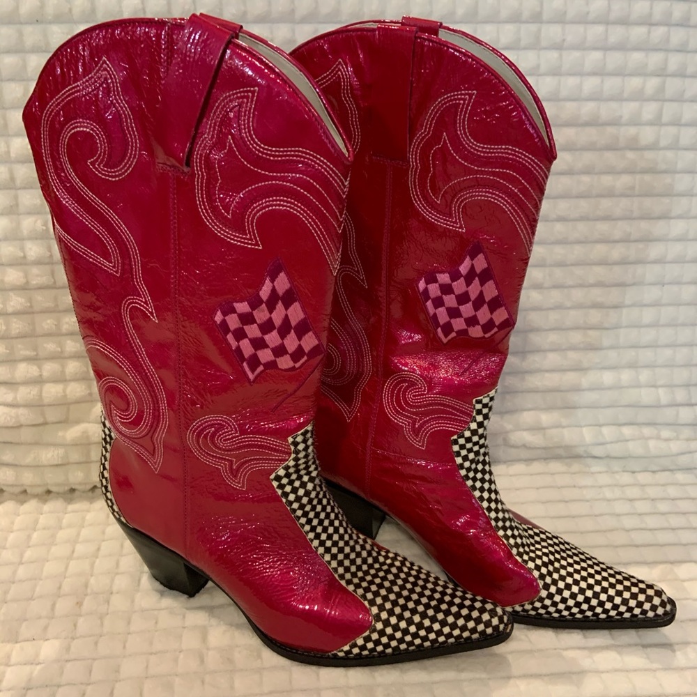 Hot Pink NASCAR cowboy boots